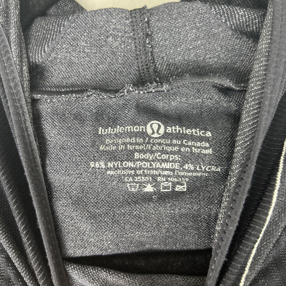 Lululemon Hoodie Hooded Sweatshirt Women Size Small Black Ponytail Stretch Run - Picture 3 of 10